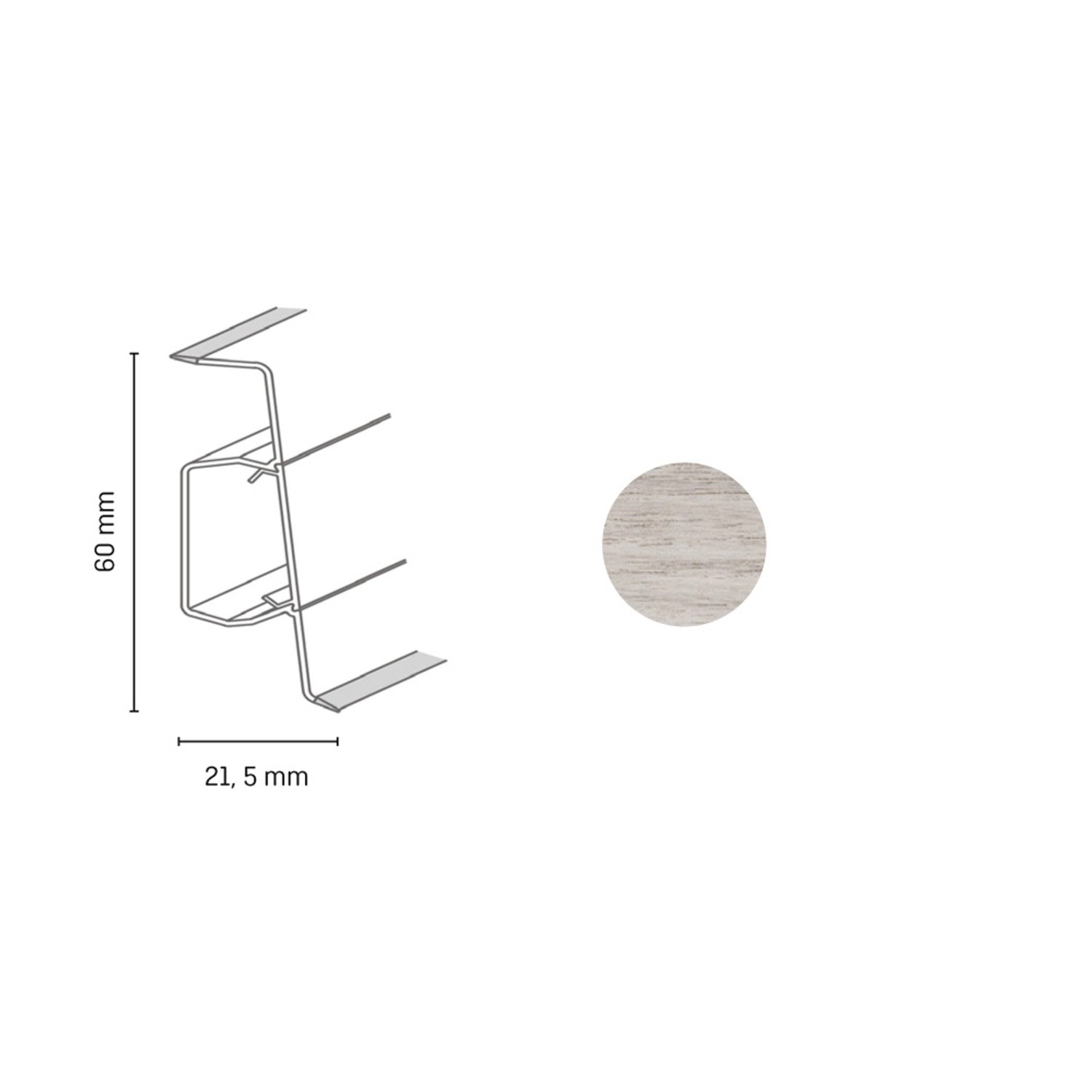 Döllken Profiles Lišta Q SLK 60 3039 60 x 21,5 x 2500 mm