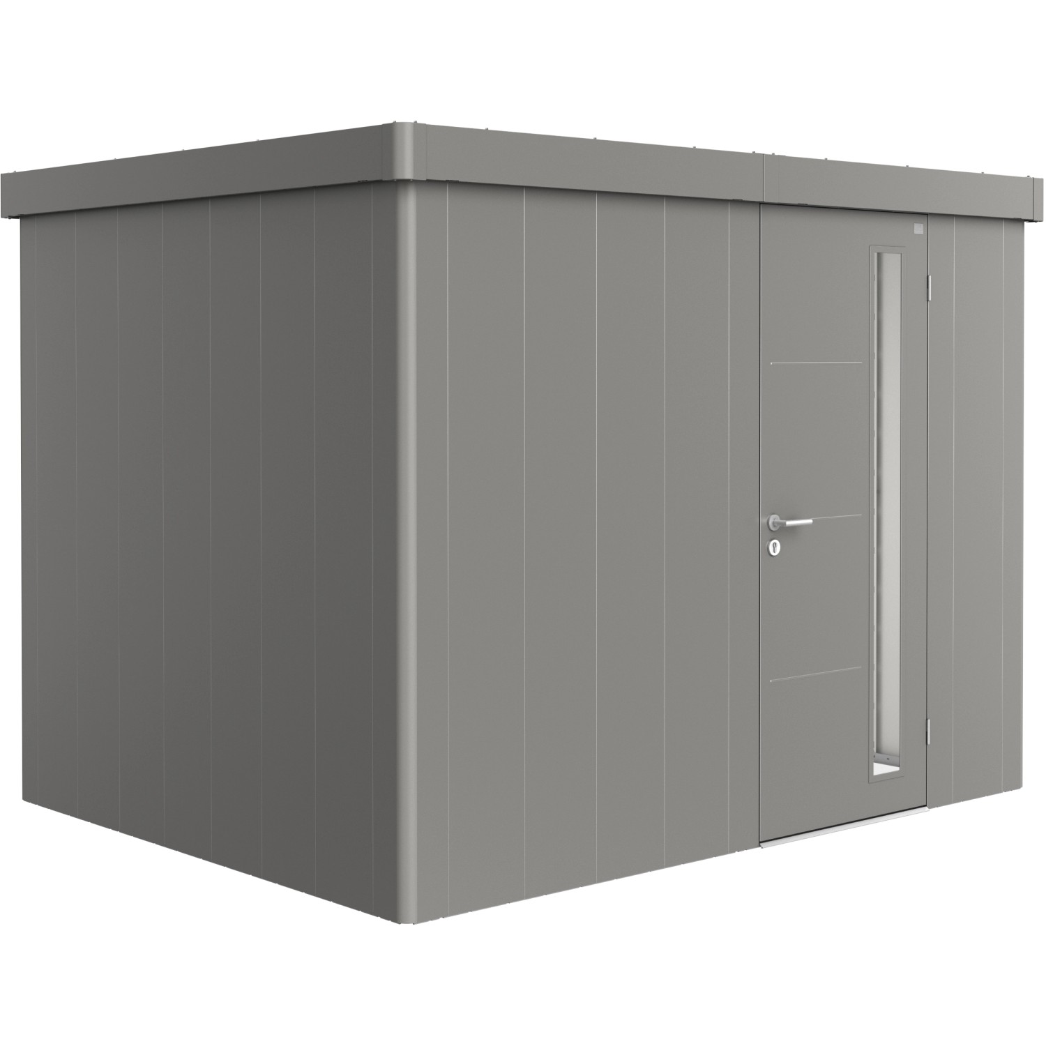Biohort Plechový zahradní domek Neo2C standardní dveře křem. šedá 292 x 236 cm