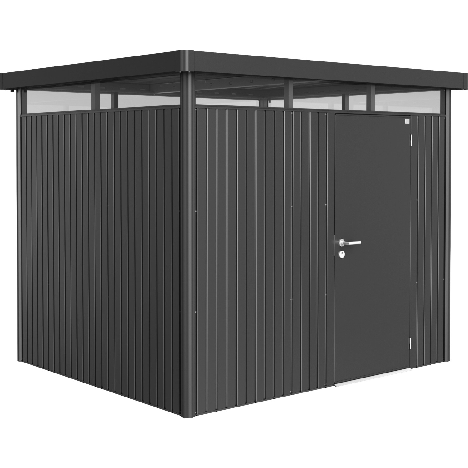 Biohort Plechový domek HighLine H3 stand. dveře, tm.šedá, 275 x 235 x 222 cm