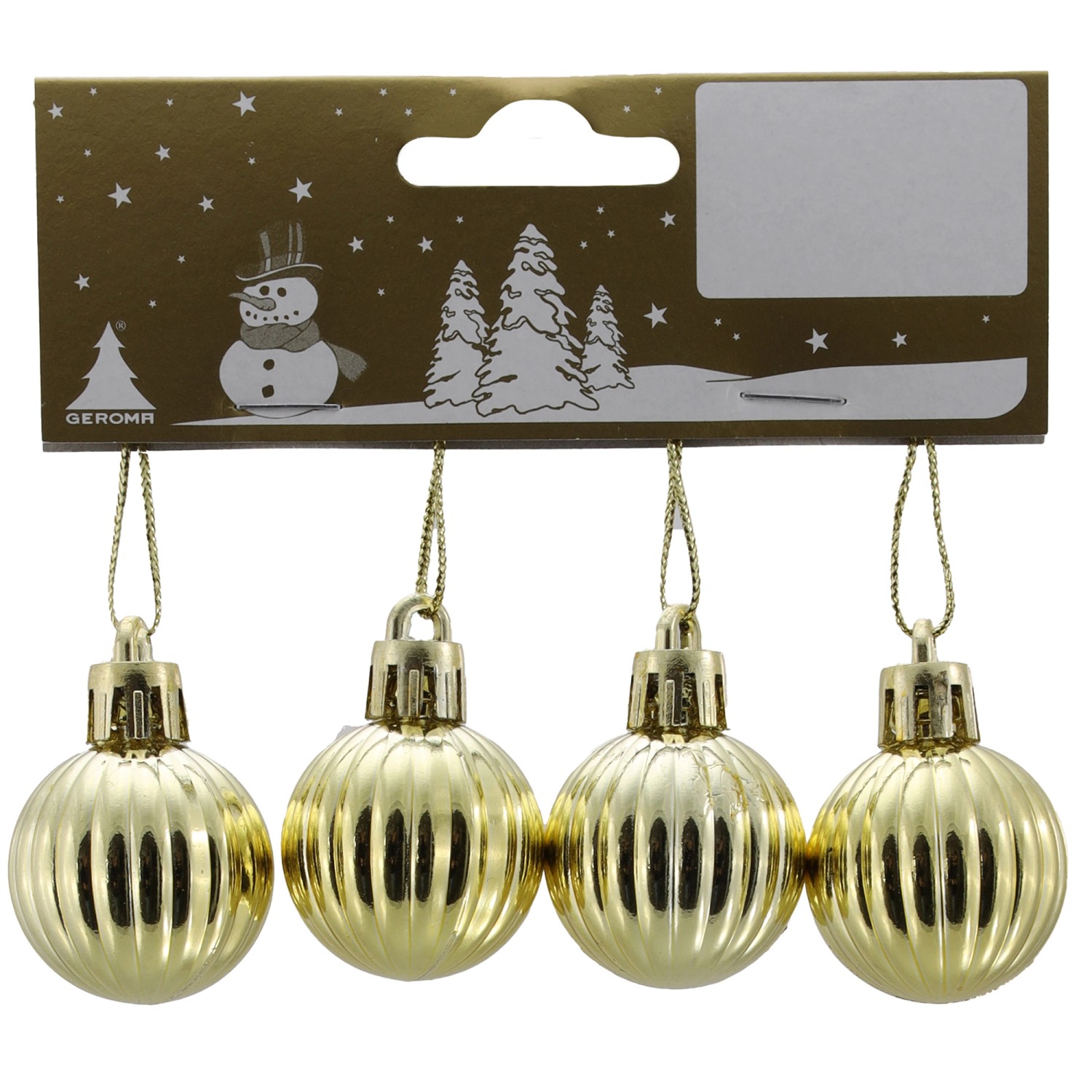 GEROMA Vánoční ozdoby koule plast zlaté 3 cm, 4 ks