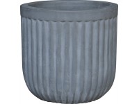 Terakotový květináč Terra Groove strukturovaný greige/světle šedá pr. 21 x 20 cm