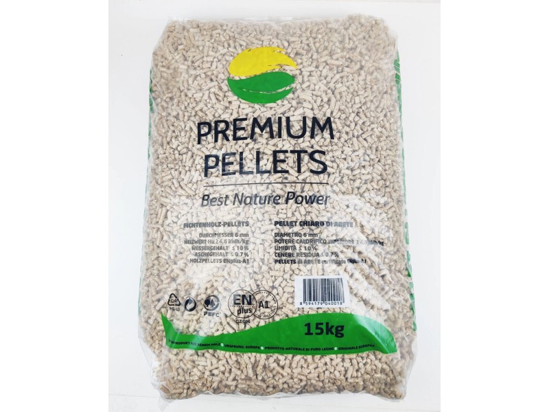 Premium Pellets Topné smrkové pelety EnplusA1, pr. 6 mm, 15 kg koupit