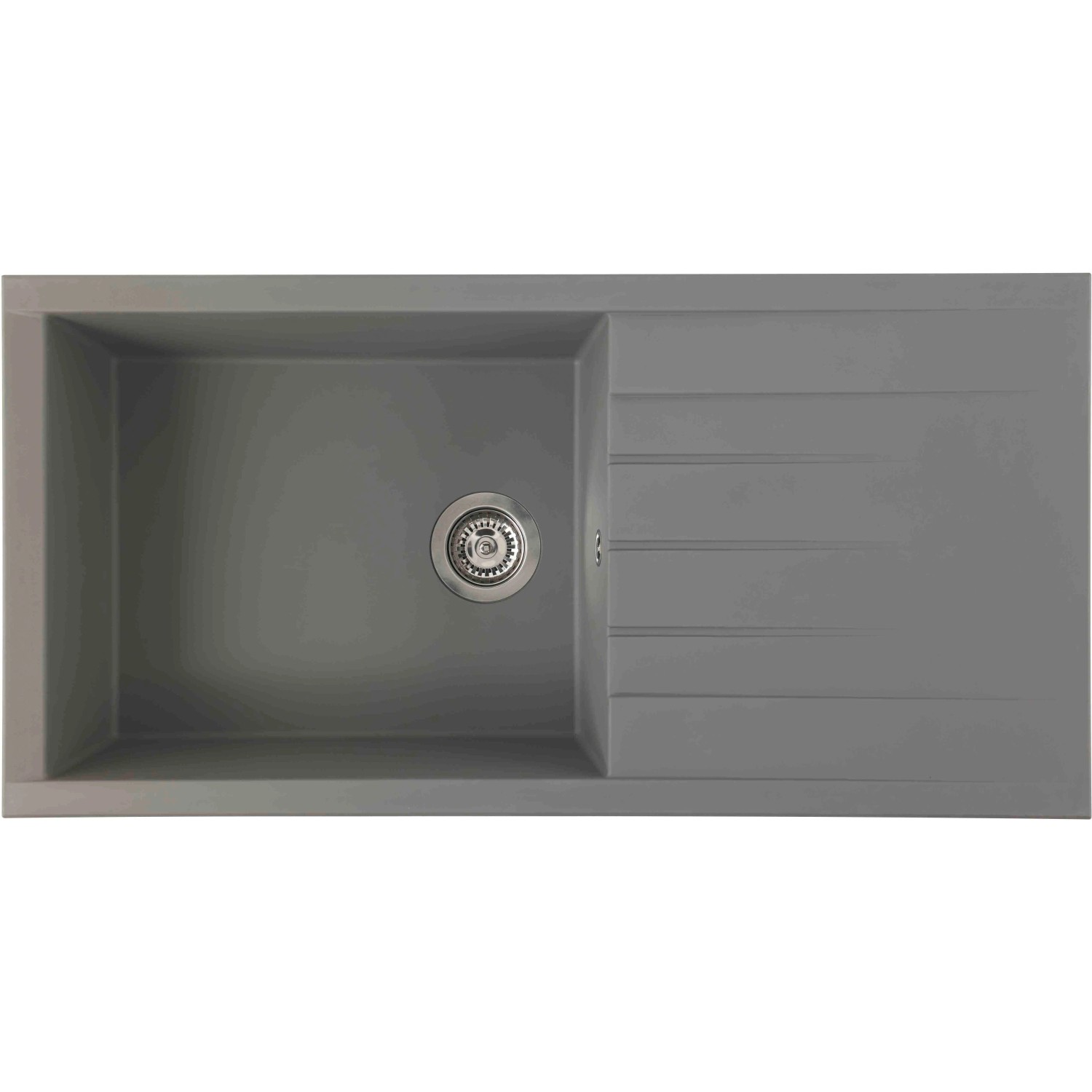 Respekta Kuchyňský dřez Mineralite Houston betonově šedý 100 x 50 cm