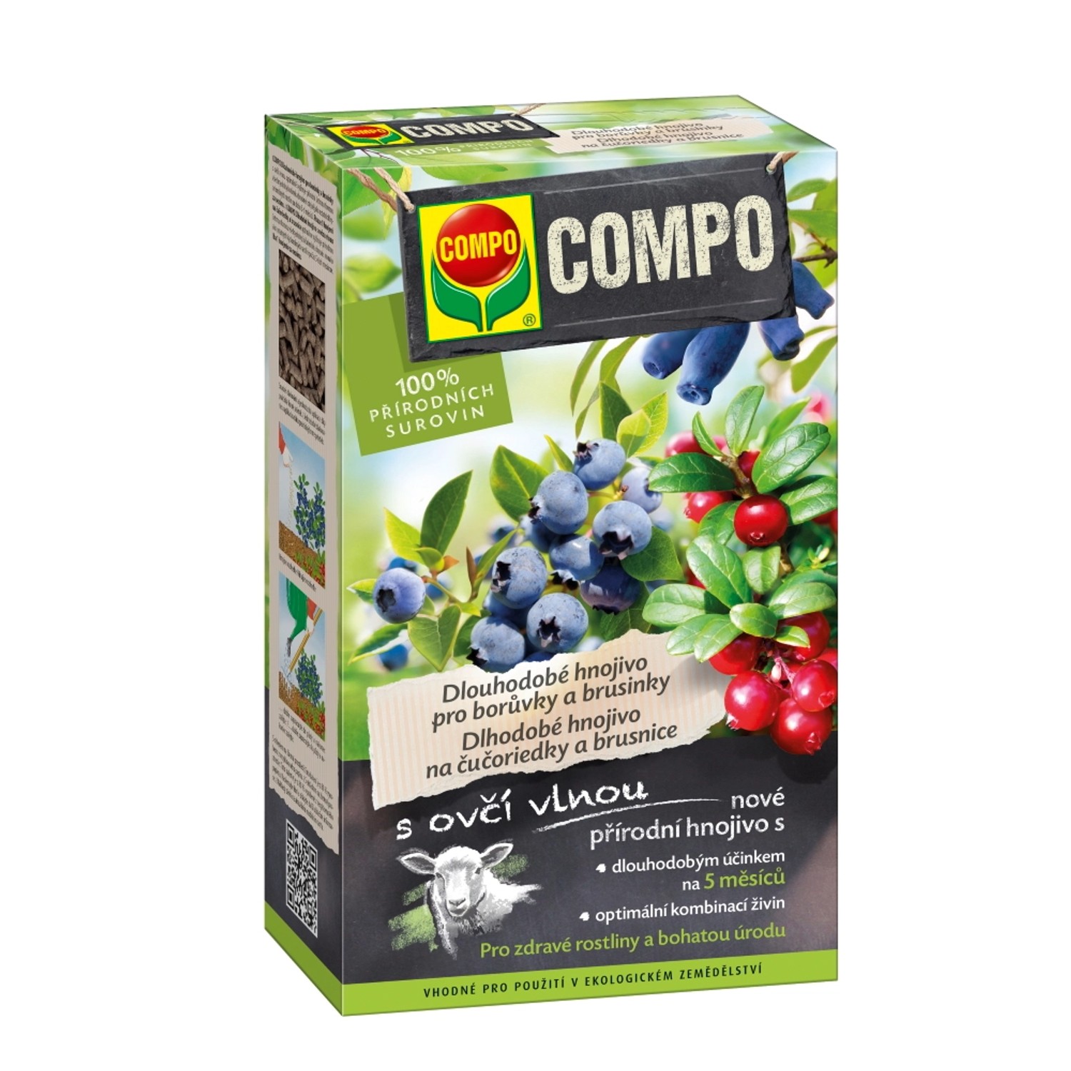 COMPO Dlouhodobé hnojivo pro borůvky s ovčí vlnou 750 g