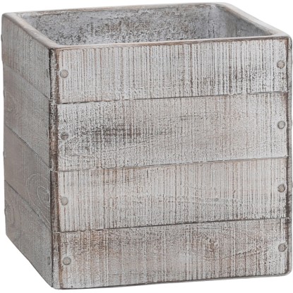 Květináč se vzhledem dřeva, světle hnědý, 24 x 24 cm
