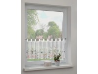 Sehlbach Vitrážová záclona s poutky, květiny, vícebarevná, 135 x 45 cm