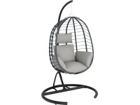 Skládací závěsné křeslo Cupertino, antracitová, 116 x 100 x 190 cm