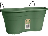 Florus Balkónový truhlík Mediterran s držákem, zelený, 21,5 x 27 x 36,7 cm