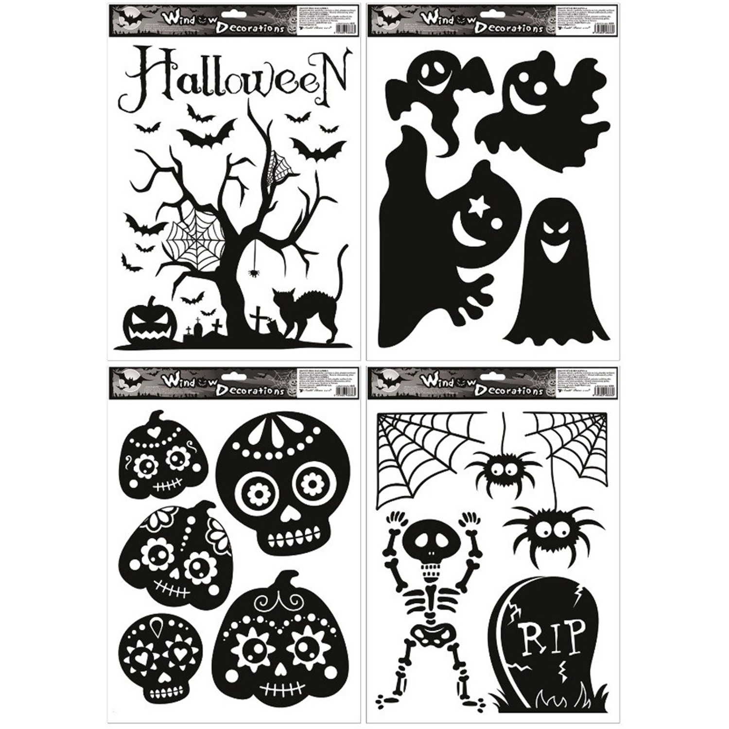 Anděl Přerov Okenní fólie Halloween černé, různé druhy, 1 ks, 30 x 42 cm