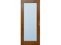 Dveře balkónové plastové 4-komorové, 2-sklo, zlatý dub, 2100 x 800 mm, L