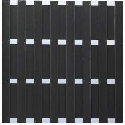 GroJa Hotový plot bez sloupků, antracitová/hliník, 180 x 180 cm