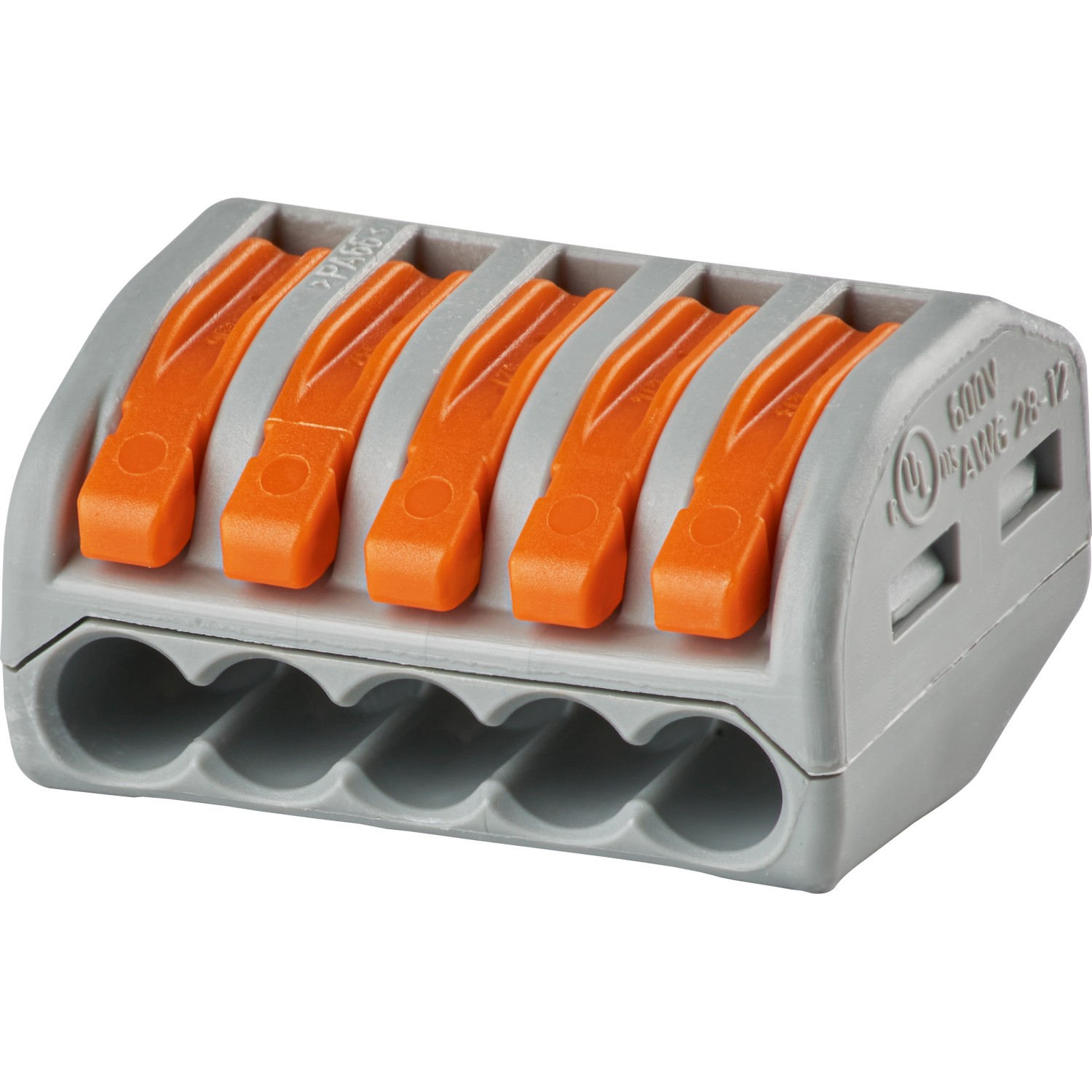 Wago Páčková spojovací svorka 222, 5 vodičů, max. 4 mm2, 40 ks