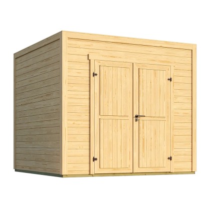 Weka Dřevěný zahradní domek Batu 1,5 plné dveře, přírodní, 250 x 200 cm