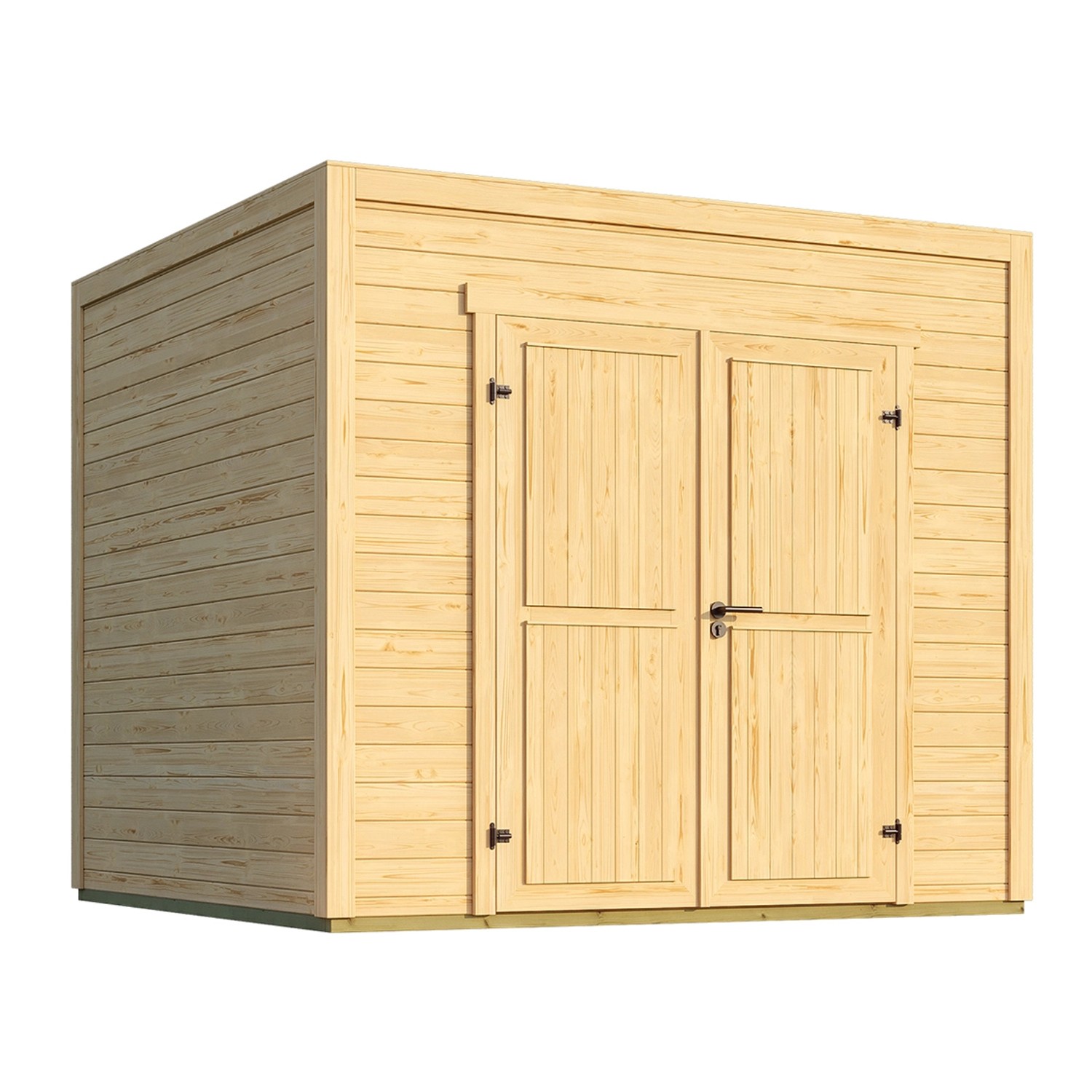 Weka Dřevěný zahradní domek Batu 1,5 plné dveře, přírodní, 250 x 200 cm