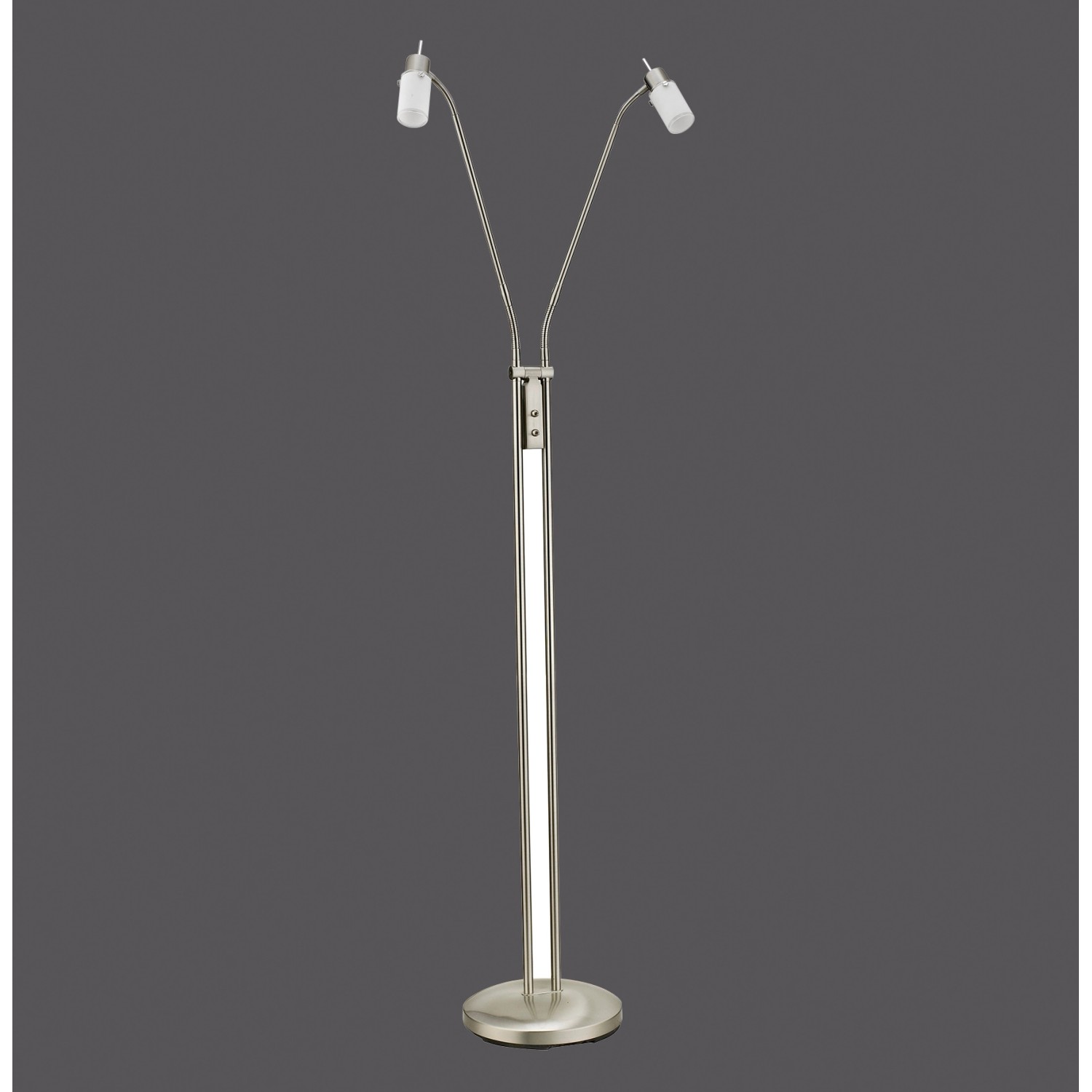 Just Light. Stojací LED lampa Max, 2x4W, 840lm, 3000K, ocelová, pr. 25 x 161 cm