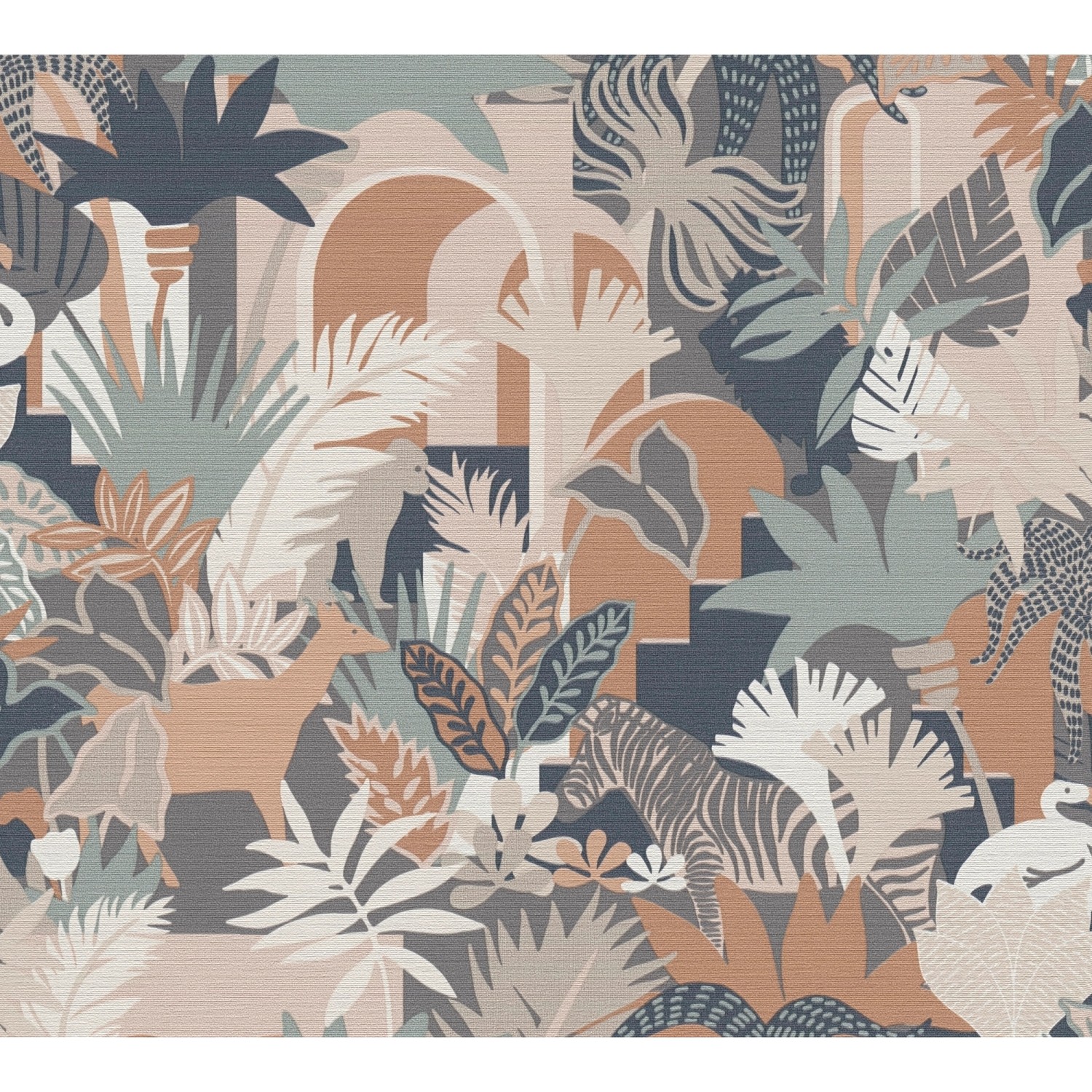 A. S. Creation Vliesová tapeta Antigua Saténová džungle hnědá