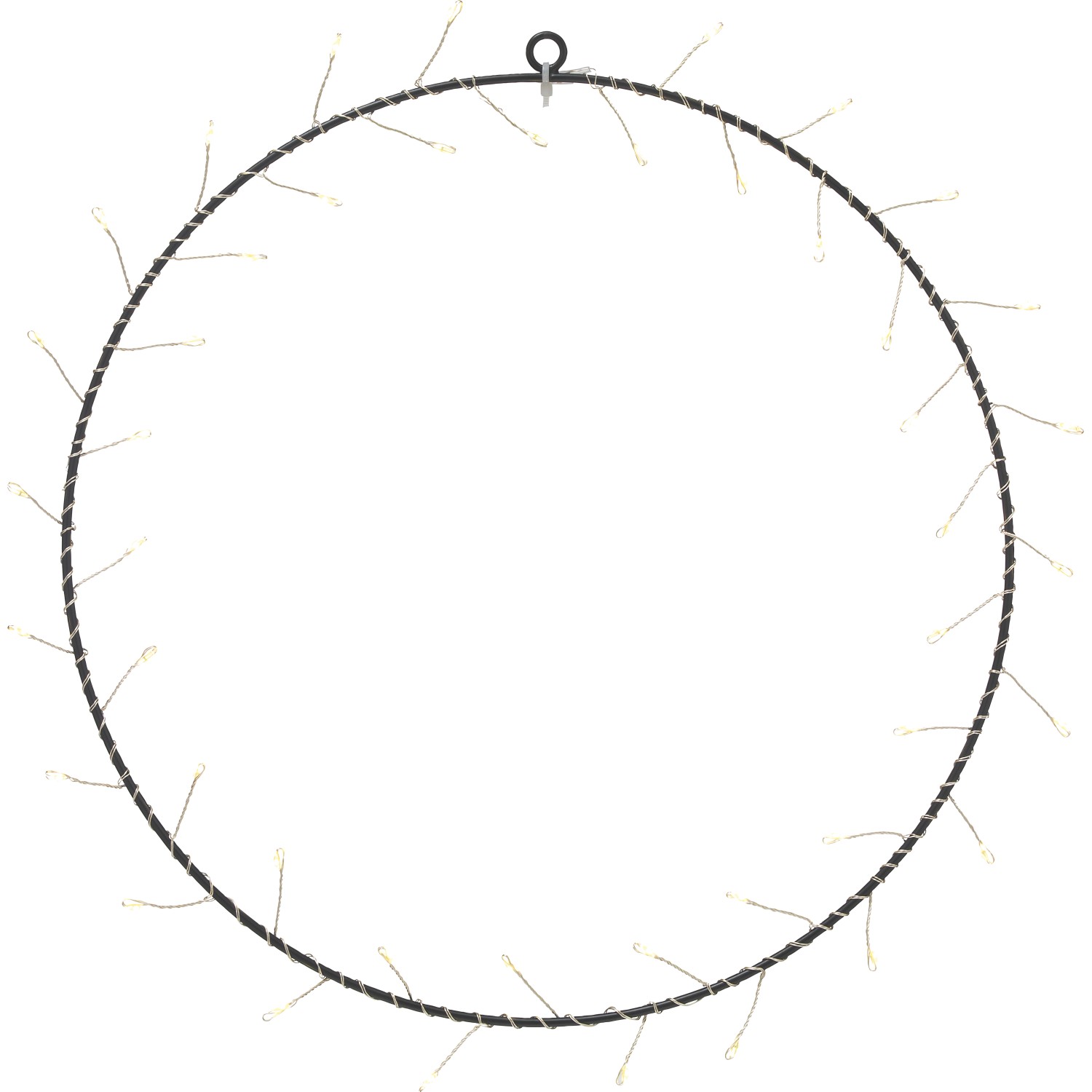 Kovový LED světelný kruh 45 LED, černá, pr. 30 cm