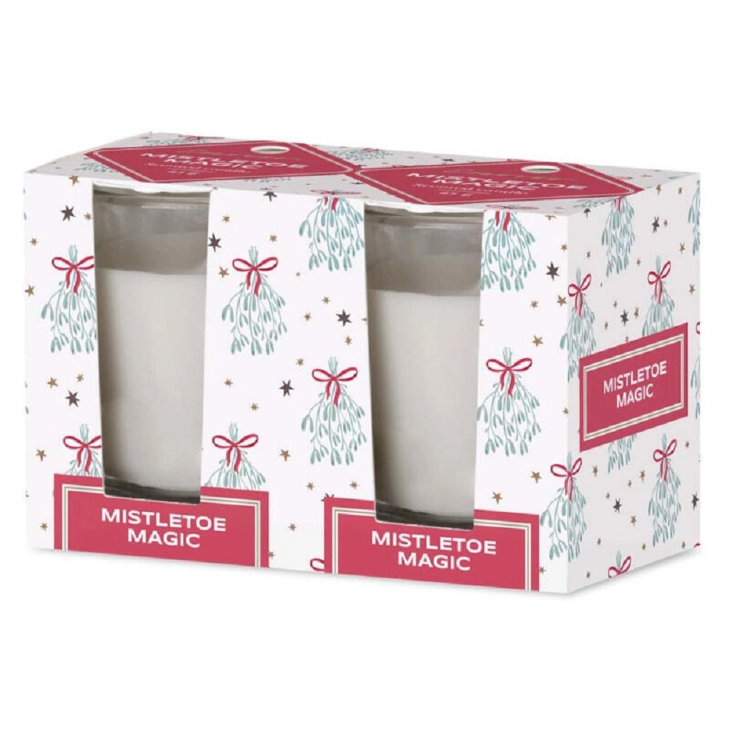 Emocio Vonná svíčka ve skle Mistletoe Magic Snowflake, 52 x 65 mm, 2 ks