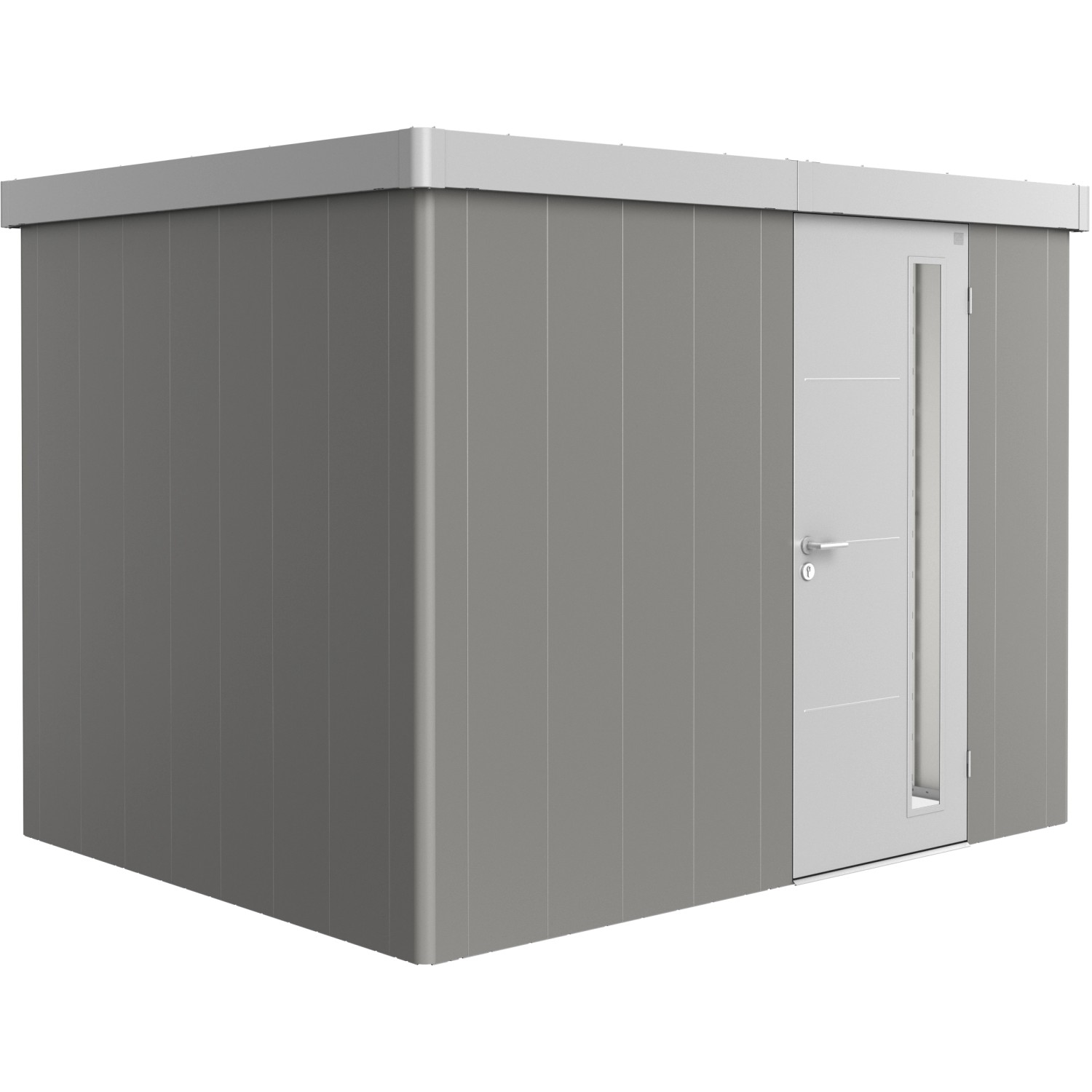 Biohort Plechový zahradní domek Neo2C 2.1 standardní dveře kř. šedá 292 x 236 cm