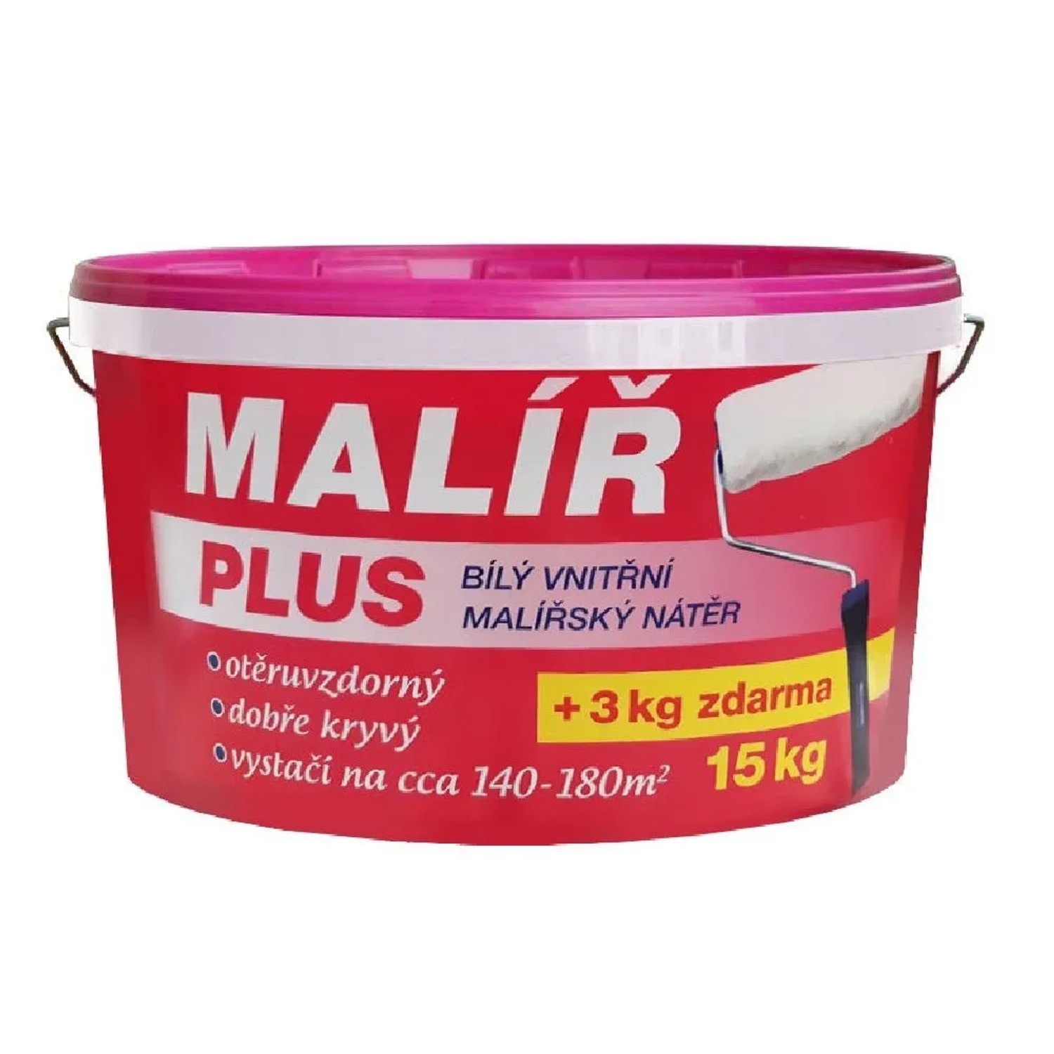 Malíř PLUS Bílý disperzní otěruvzdorný malířský nátěr 15 + 3 kg