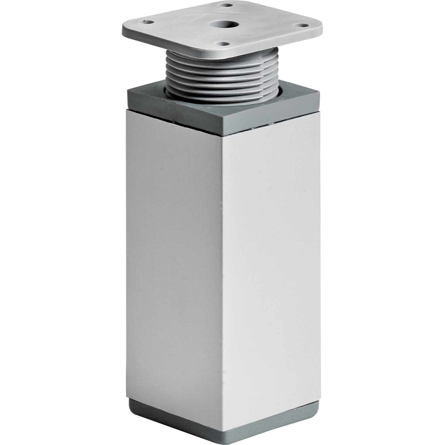 Hettich Nábytková noha hranatá ocel vzhled hliníku 100-115 x 40 x 40 mm, 1 ks