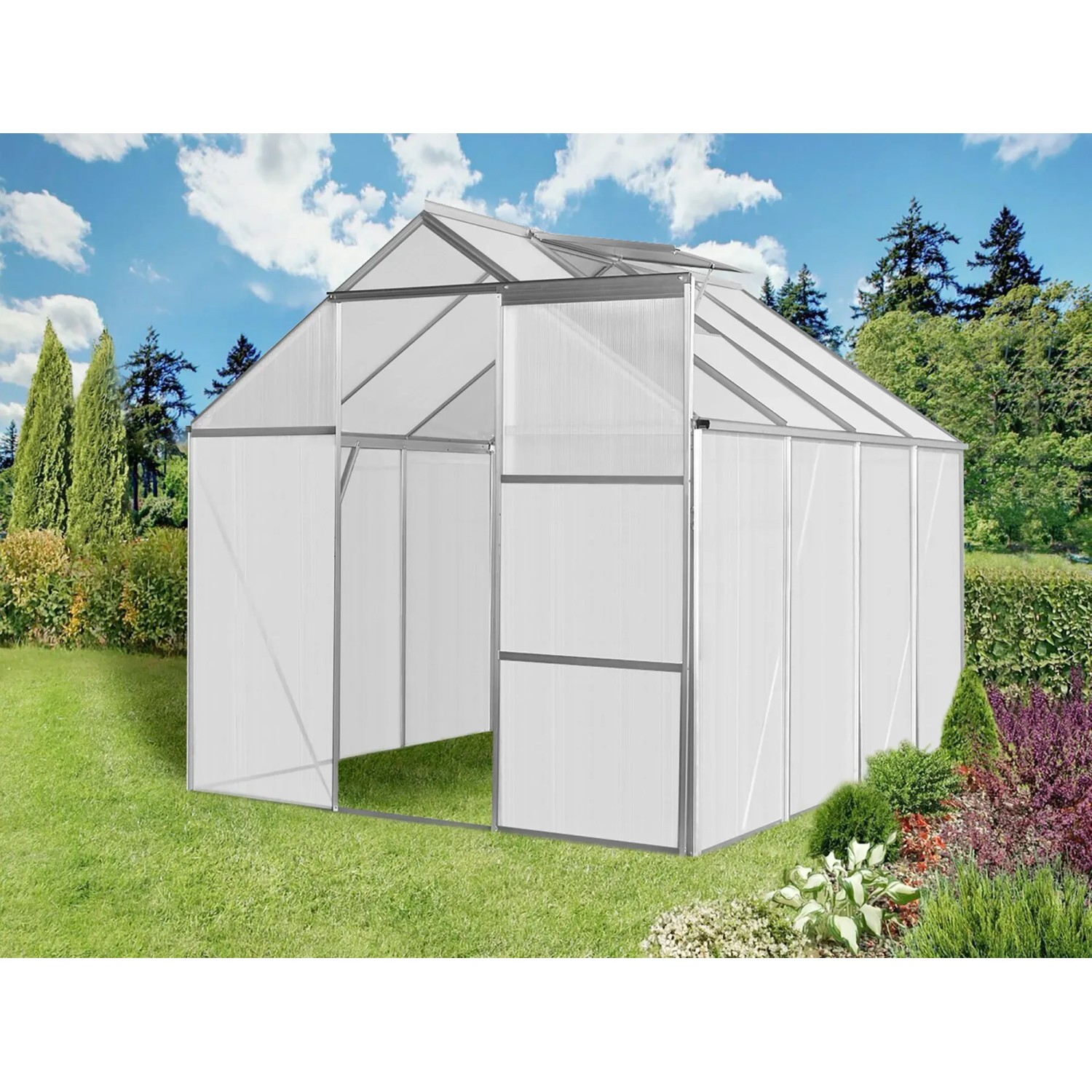 Floraworld Skleník GROW II, hliníková, 190 x 250 x 193 cm