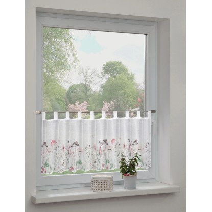 Sehlbach Vitrážová záclona s poutky, letní louka, vícebarevná, 135 x 45 cm