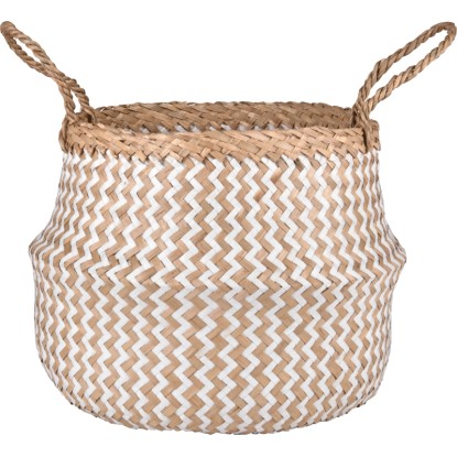 Úložný košík Minimalist Zen 30 cm x průměr 25 cm přírodní/bílý