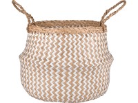 Úložný košík Minimalist Zen 30 cm x průměr 25 cm přírodní/bílý