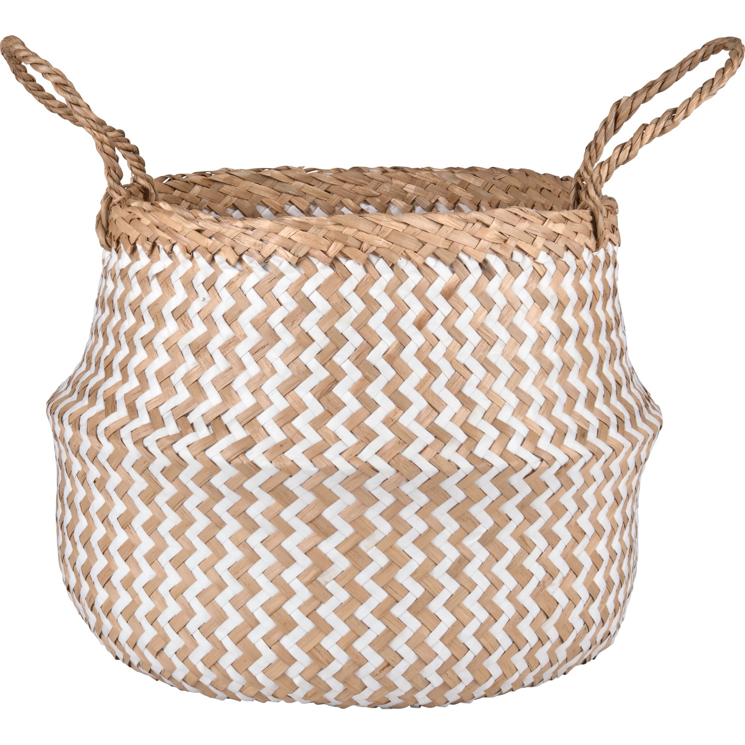 Úložný košík Minimalist Zen 30 cm x průměr 25 cm přírodní/bílý