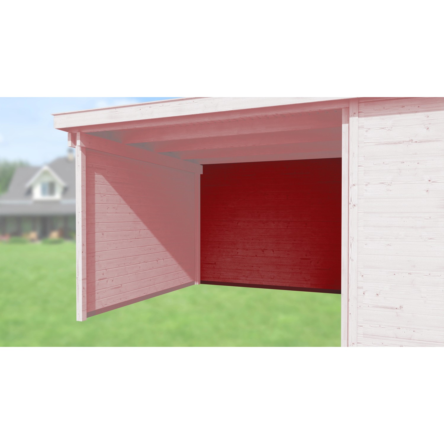 Weka Zadní stěna pro designový domek 126, 172 a 225, švédská červ., šířka 295 cm