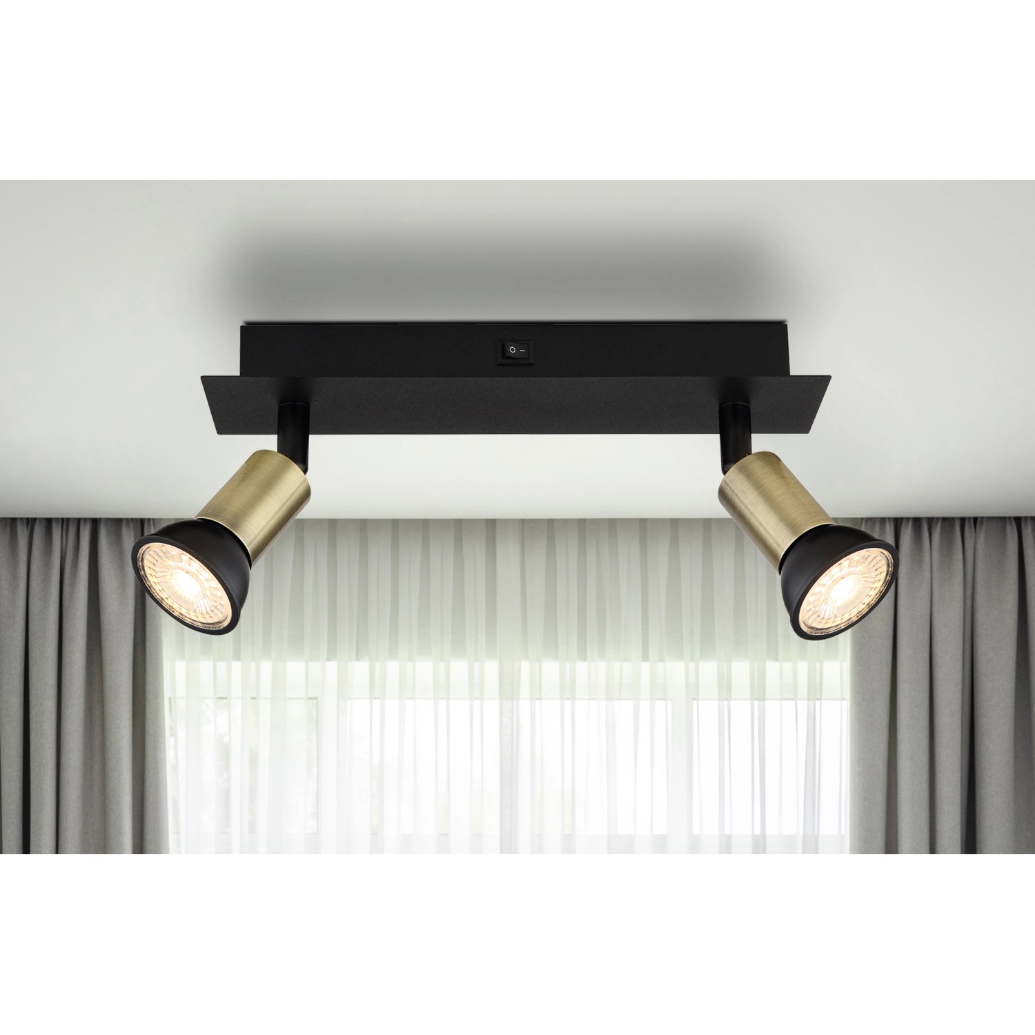 GLOBO 2bodové svítidlo DREW černá/zlatá GU10 35 W 250 x 60 x 90 mm