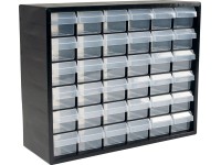 LUX-TOOLS Plastový dílenský organizér, 36 zásuvek, 40,7 x 14,1 x 33 cm