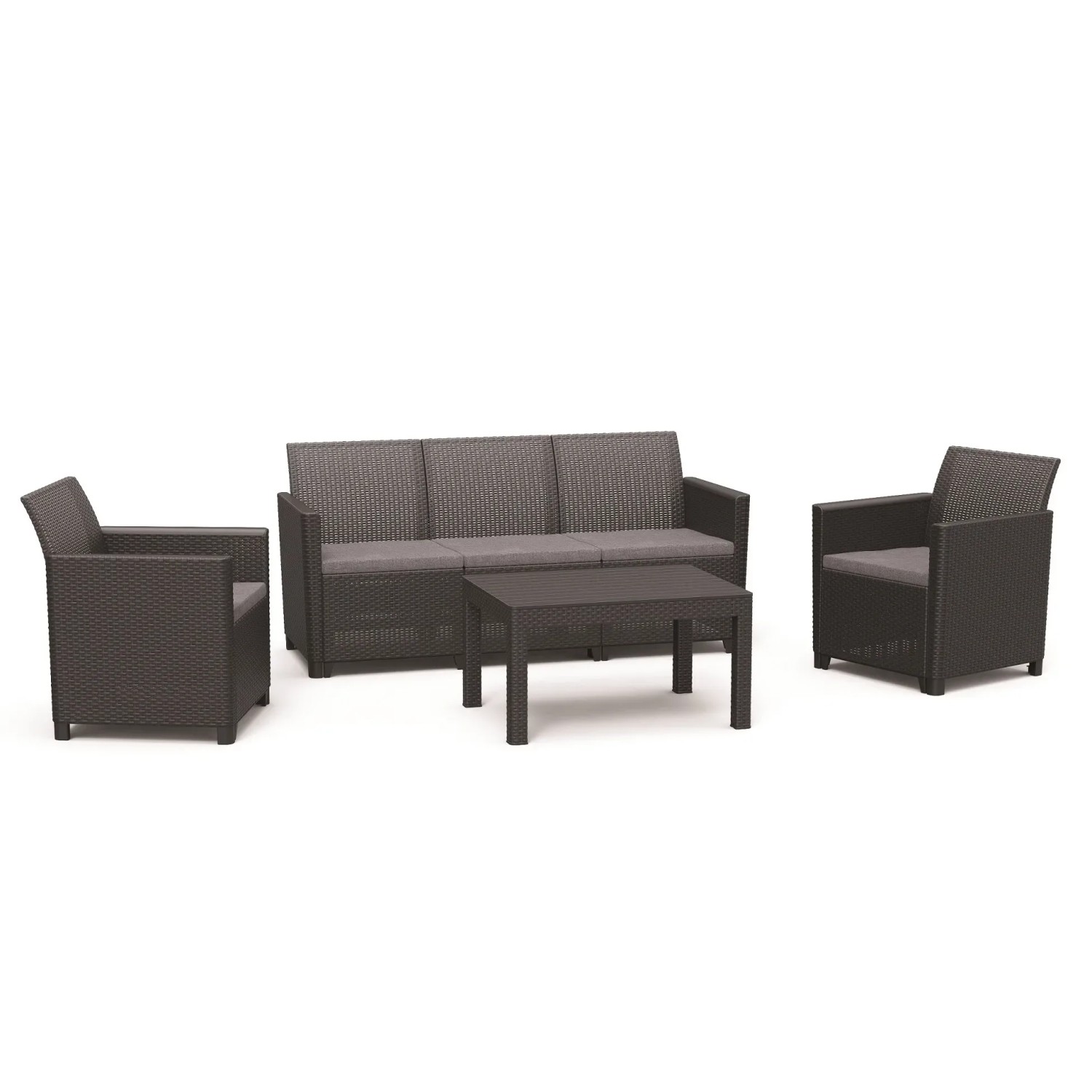 KETER Sada zahradního nábytku Claire pro 5 osob s velkým stolem Orlando, 4dílná