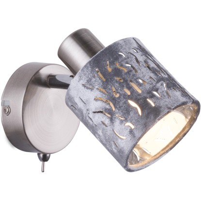 GLOBO Bodové svítidlo Alys sametové matný nikl stříbrná barva 1bodové