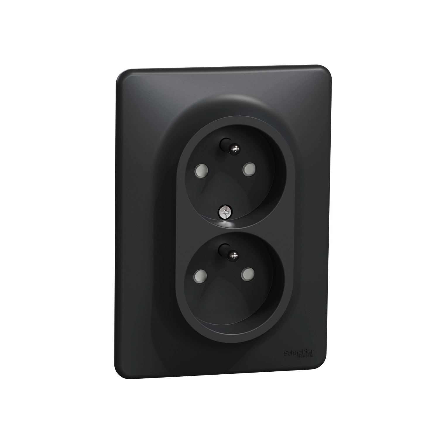 Schneider Electric Dvojitá zásuvka 2P + PE Sedna, 16 - 250 V, antracitová