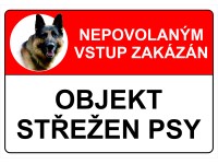 Tabulka Objekt střežen psy