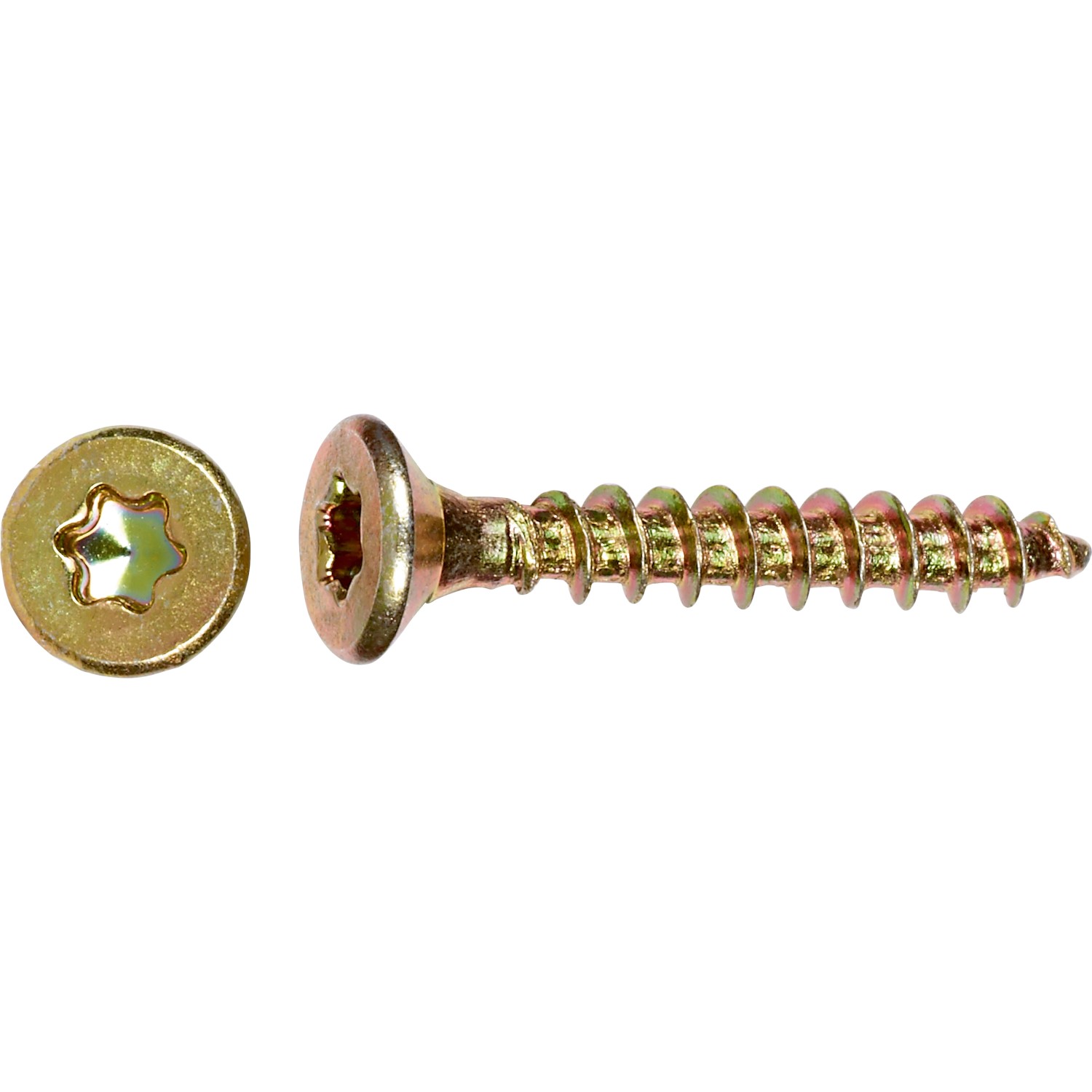 Uni vrut se zápustnou hlavou TX8 plný závit žlutě pozink. 2,5 x 12 mm, 80 ks