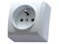 Ospel Zásuvka BIS na omítku uzemněná, 16A, 250V, 3520W, IP20, bílá