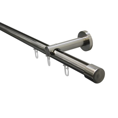 Gardinia Záclonová souprava Isa nerezová 1 tyč s pojezdem pr. 20 mm, 220 cm
