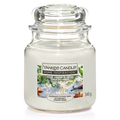 Yankee Candle Home Inspiration Svíčka, sklo, White Jasmine Blossom, 13 x 9,5 cm