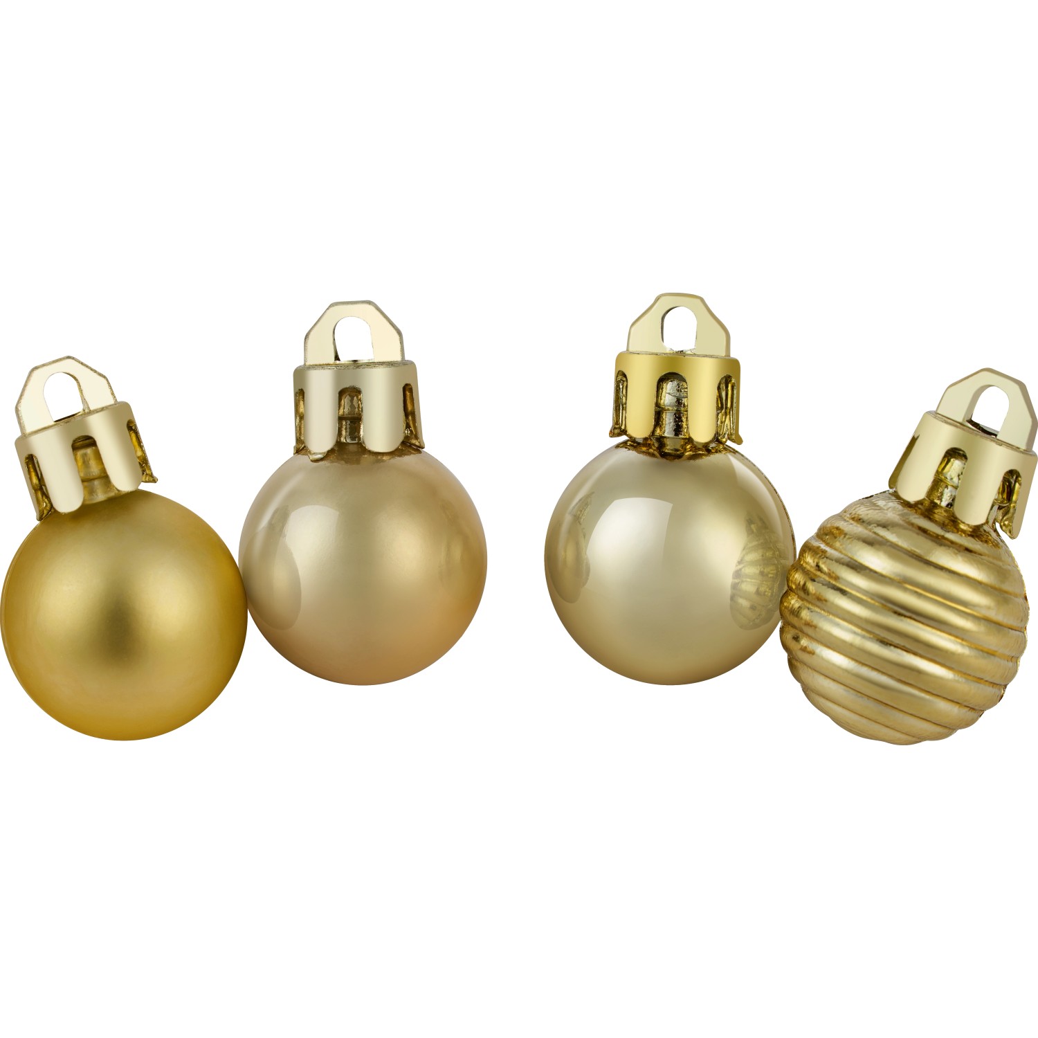 Sada plastových koulí na vánoční stromek, zlatá, pr. 2 cm, 30dílná