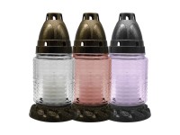 Hřbitovní sklo různé barvy s vkladem 30 g, 17 cm