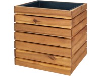 Dřevěný květináč z olejovaného akáciového dřeva 32 x 32 x 32 cm