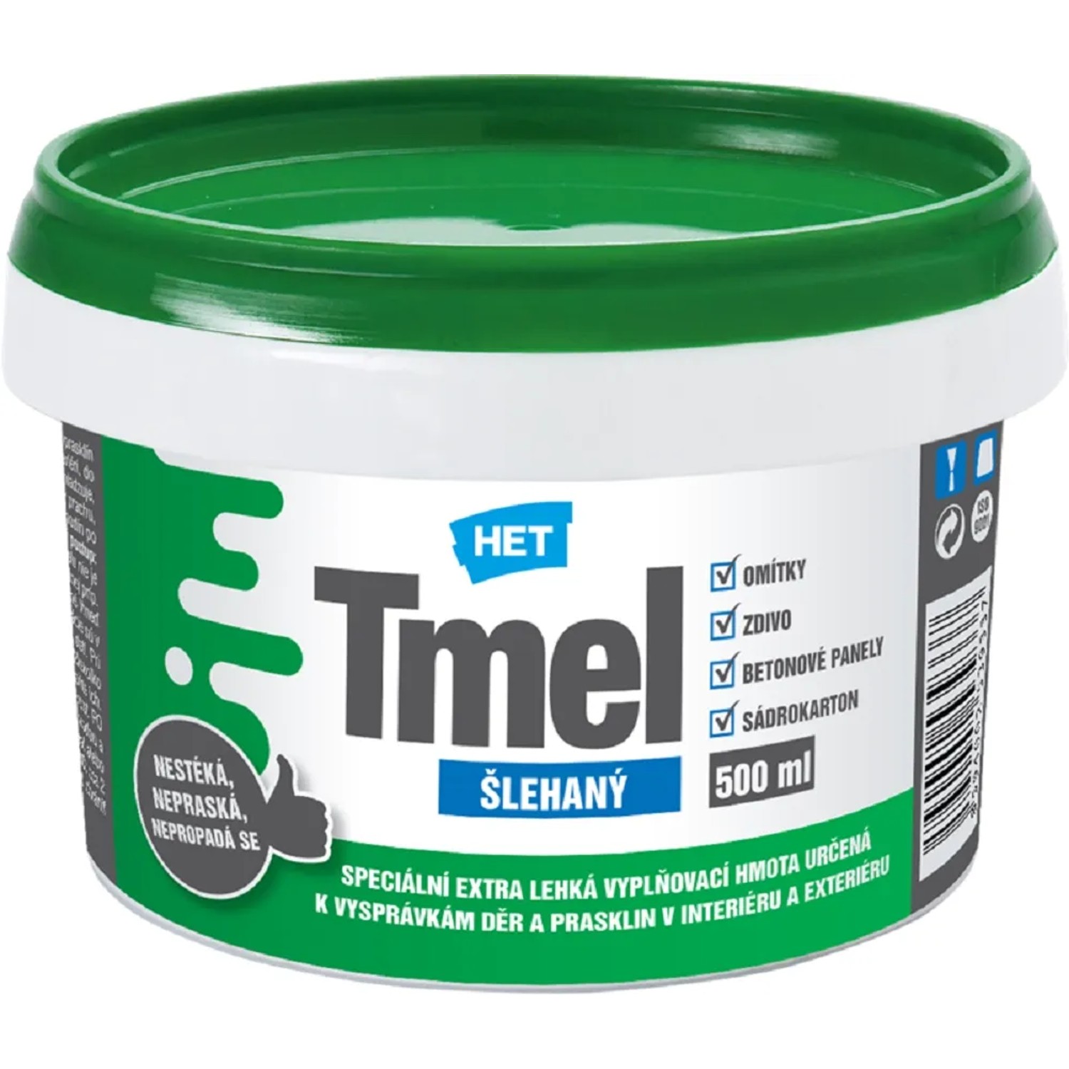 HET Šlehaný lehčený tmel, 500 ml