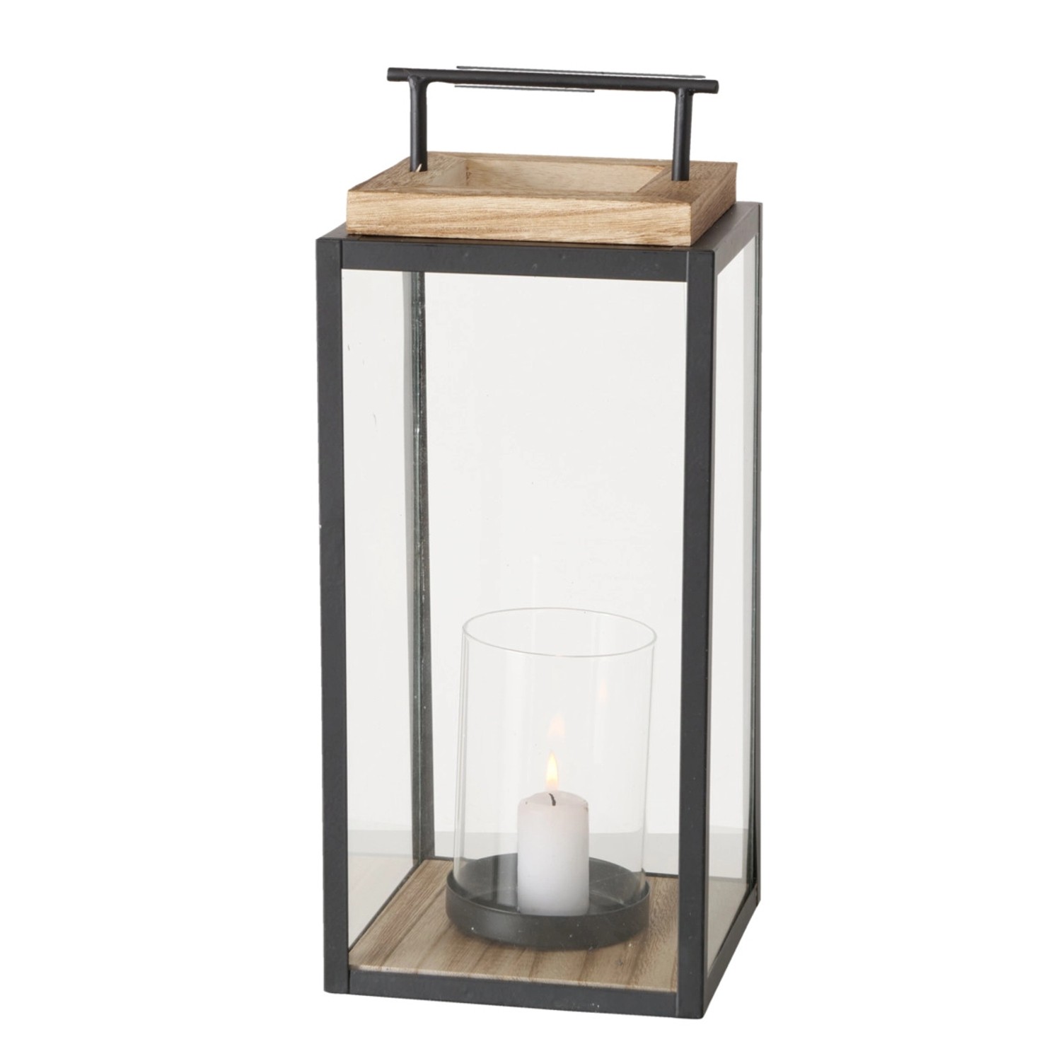 Boltze Home Lucerna Damiano černo-přírodní 45 x 20 x 20 cm, 1 ks