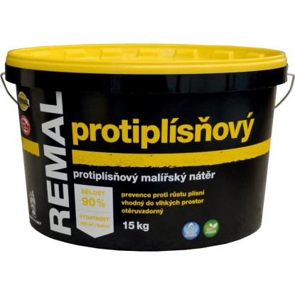 Kbelík bílé barvy na stěnu Remal proti plísním.