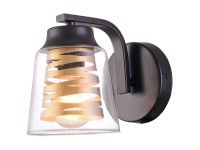 Rabalux Nástěnné svítidlo Zenaida, matná černá/průhledná, 14 x 20 x 20 cm