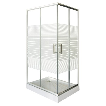 Sanotechnik Sprchový kout s vaničkou, chrom, 80 x 100 x 185 cm