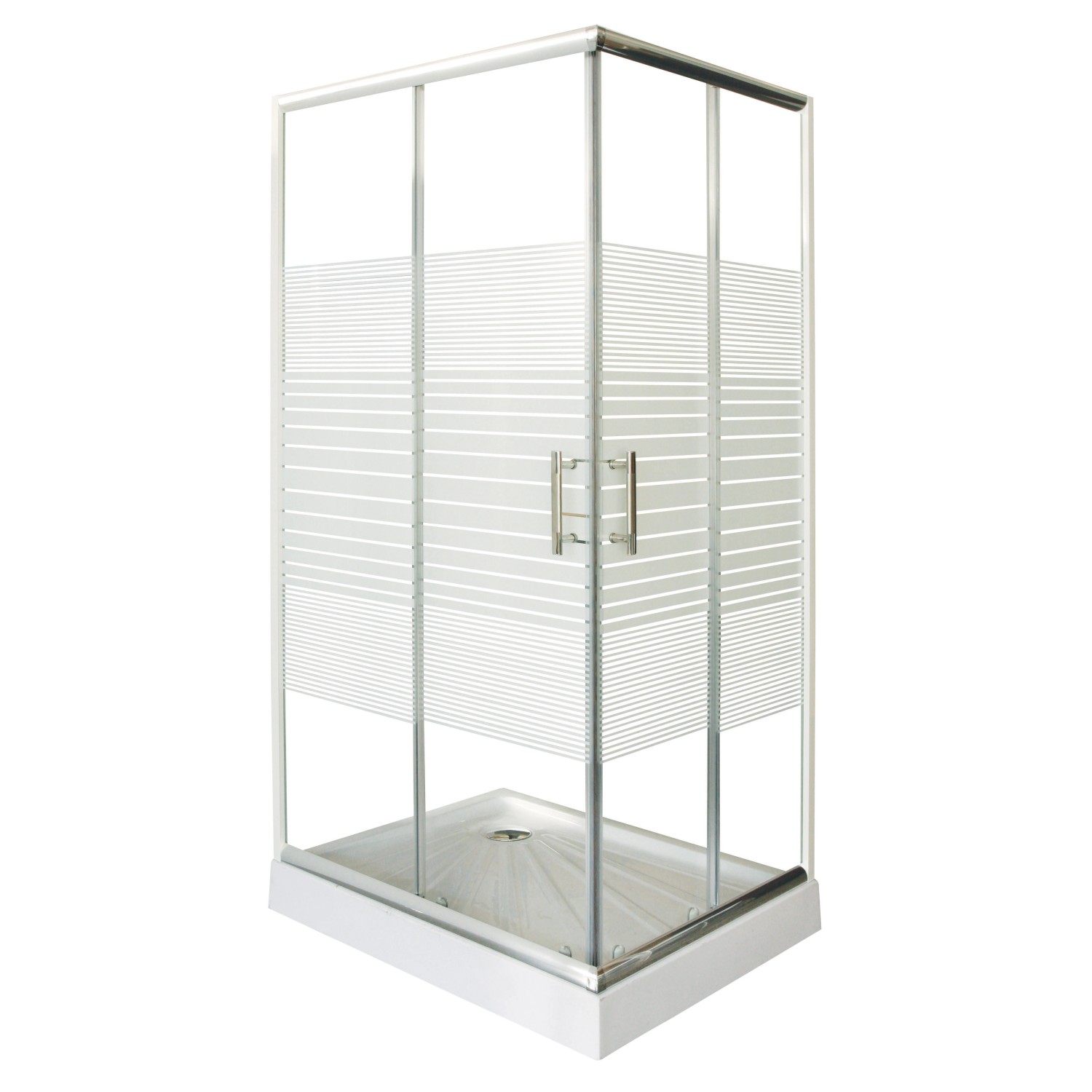 Sanotechnik Sprchový kout s vaničkou, chrom, 80 x 100 x 185 cm